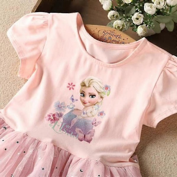 Lasten Tyttö Frozen Elsa Kuningatar Prinsessa Mekko Kauneuskilpailu Syntymäpäiväjuhlat Tutu Mekot Pink 8-9 Years