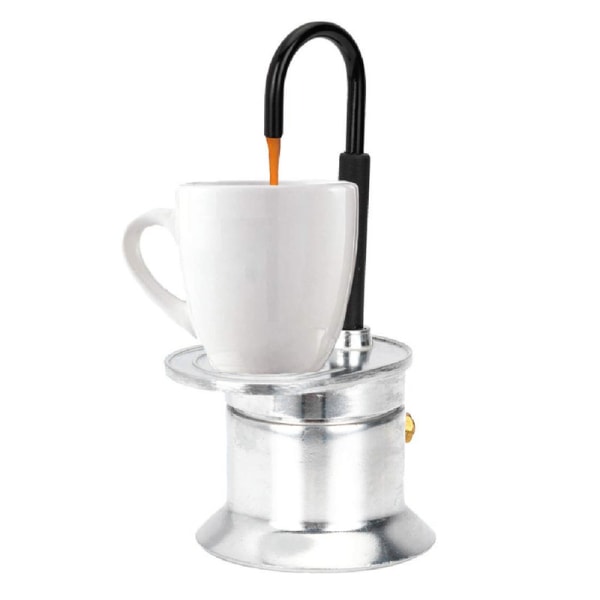 JFJC Single Tube Moka Pot 1 kop 50ML Aluminiumslegering Tud Komfur Italiensk kaffemaskine til udendørs fester Rejser