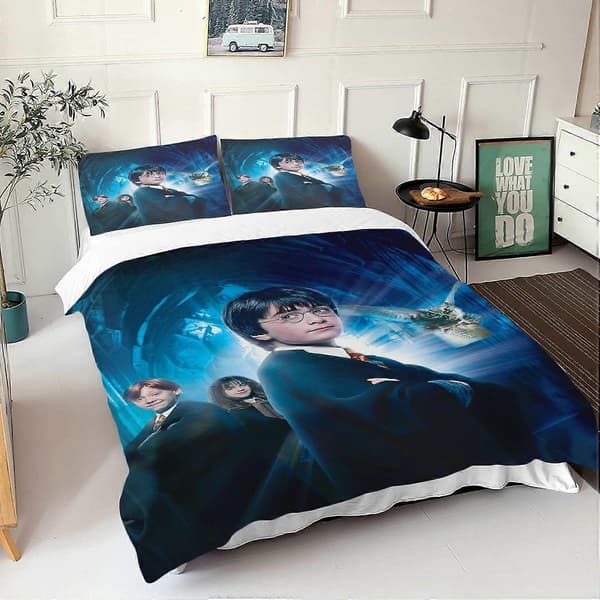 Harry Potter Påslakanset, Hogwarts Tecknad 3D-tryck Double200x200cm