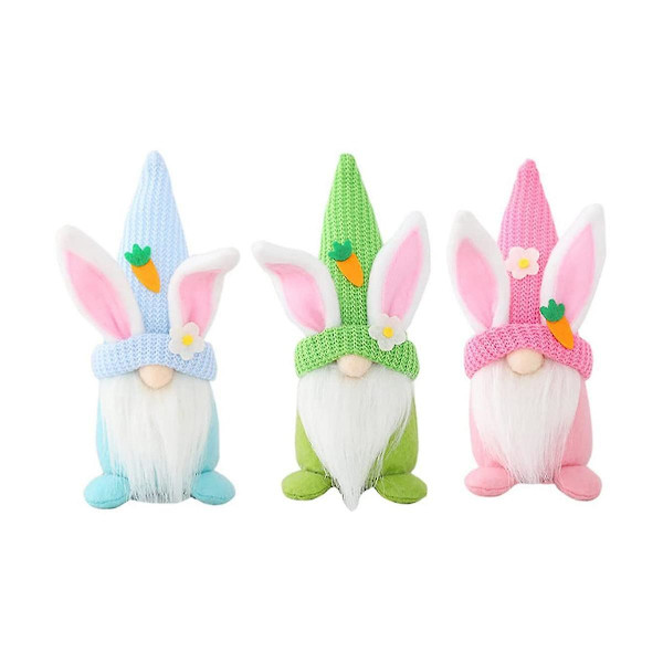Påsk Gnomes Plysch 3 st, Bunny Gnome Påsk Knomes dekorationer As Shown