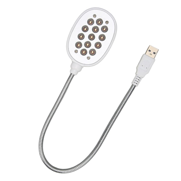 Flexibel USB Gooseneck-lampa - Stark LED-lampa för arbete, läsning, camping (Vit)