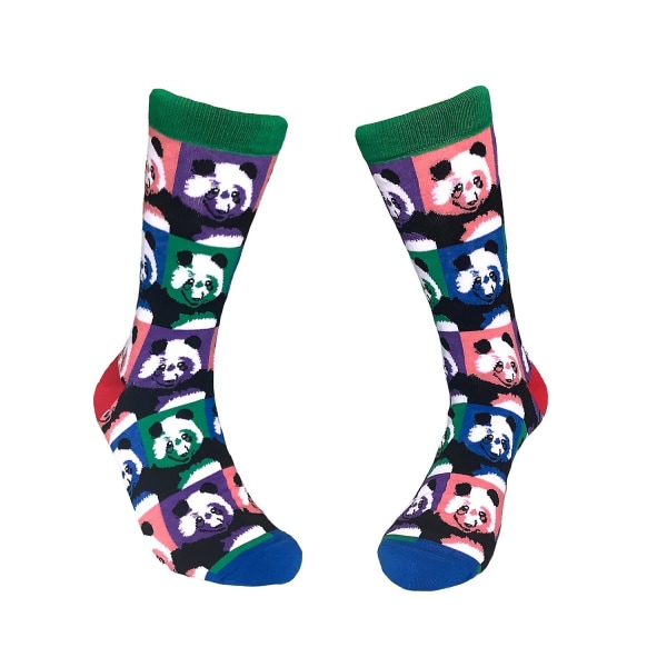 Pop Art Panda -kuvioiset sukat Sock Pandasta Multicolor Size 10-13 (Adult Large)