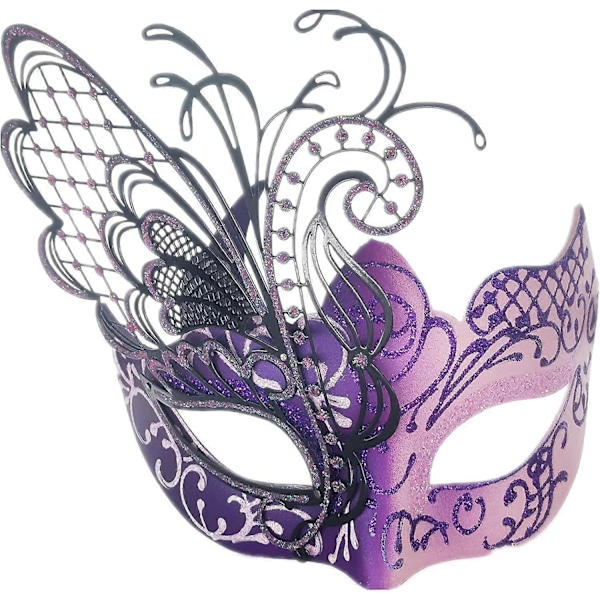 Venetiansk fjärilsmaskeradmask för kvinnor/Halloween/Mardi Gras/Fest/Bal/Bröllop