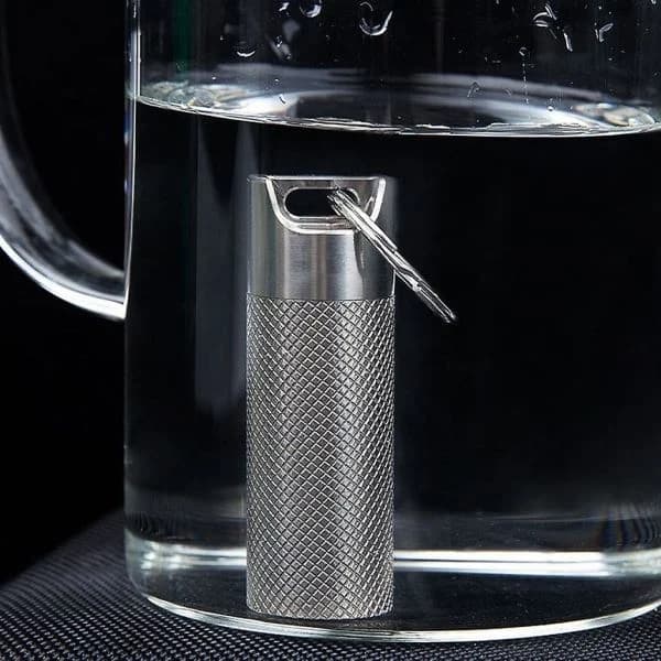 Portable Metal Pill Box Titanium Pill Holder Keychain Waterproof Pill Bottle
