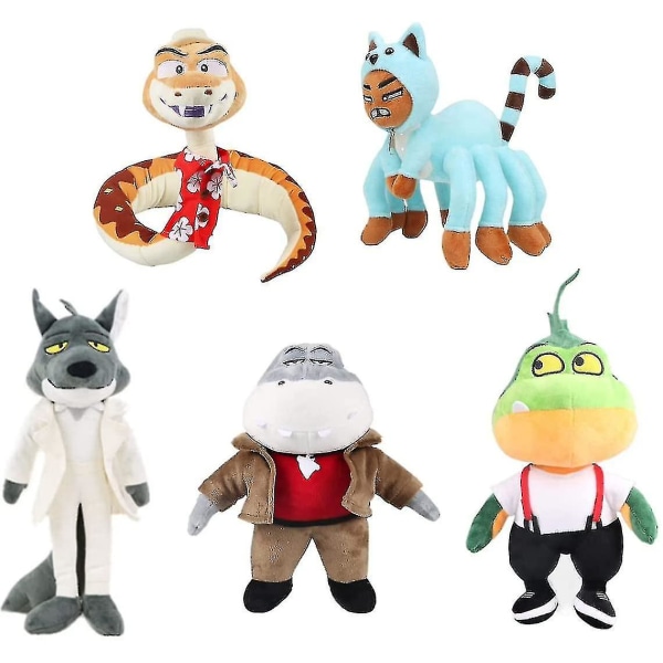 The Bad Guys Plyschleksaker - Ms. Tarantula/mr Wolf/mr Snake/mr.shark/mr Piranha - Cute Soft Stuffed Animation Animation Figure For Fans_y S Mr. Snake