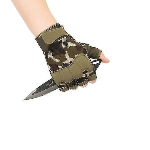 Miesten taktinen käsine sotilas armeija ampuma leikkauskestävä sormeton käsine liukueste ulkoilu paintball airsoft pyöräilykäsine