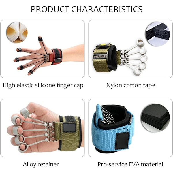 Gripforstærker Finger Extender Finger Træner Fingerøvelse Modstandsbånd Fitness Fingerstyrke Gripforstærker Håndtræning