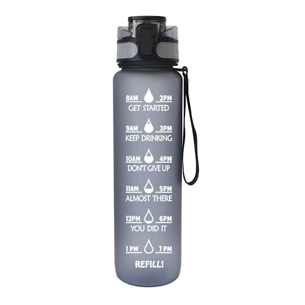 1000ML Tritan sports- og fitness-vandflaske i plastik med frostfinish og dobbelt håndtag, anti-læk, Drop the space cup