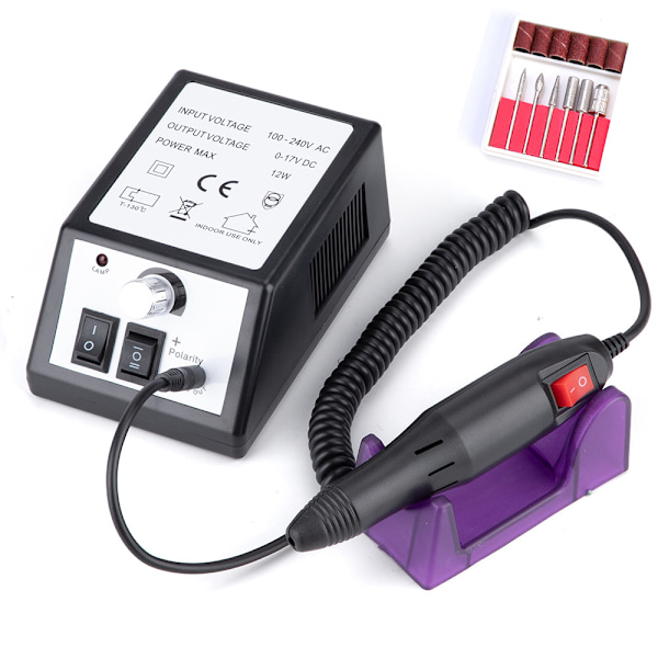Elektrisk neglfil med 12 tilbehør for sliping/polering