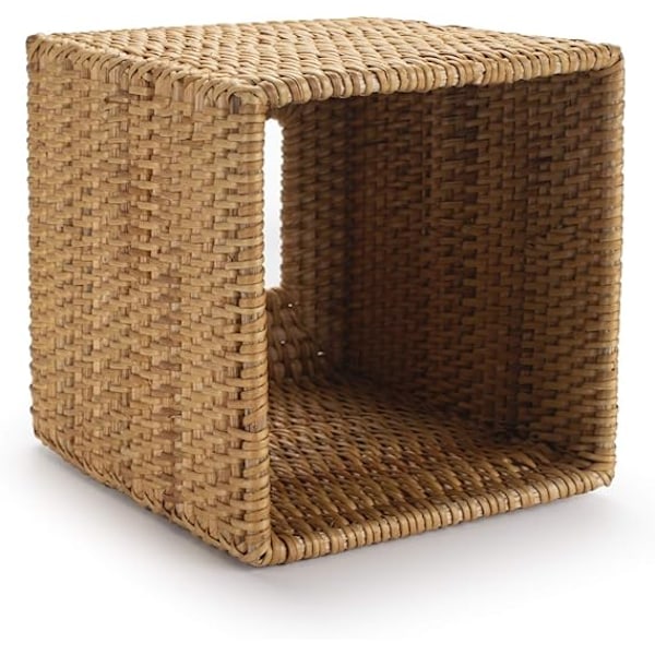 Rattan Tissue Box Cover Square, Handvävd Tissuehållare i Rotting, 14 x 14 x 14,5 cm, Natur