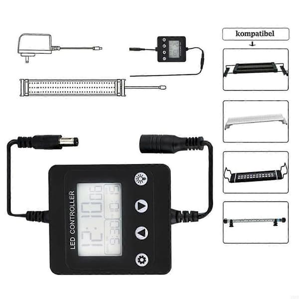 Akvariedæmpningssystem Fisketank LED-lys Timer Dæmper Controller