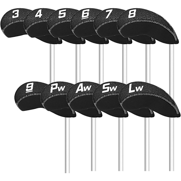 11 st/set Neopren Järnklubbhuvudskydd, Stor Storlek, Passar Alla Märken Callaway, Ping, Taylormade, Cobra, etc.