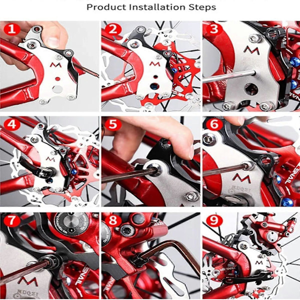 Cykel Skivbroms Fäste Adapter Mountain Cykelram Konverteringshållare Kit jy Red