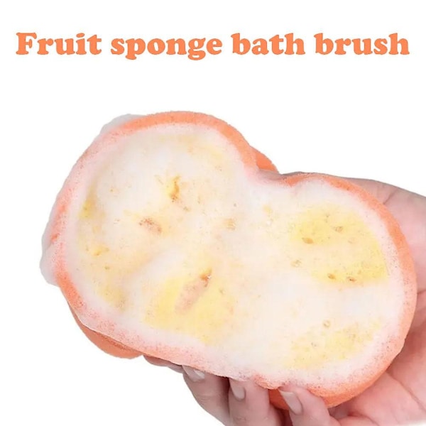 Fruktformad badsvamp, badborstar, svampar, skrubbar, badverktyg
