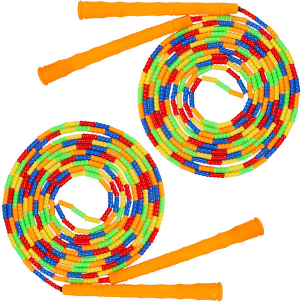 Double Dutch Hoppetau Mykt Perlebesatt Hoppetau Langt Hoppetau 4,8 meter Justerbart Hoppetau for Kvinner Voksne Barn Langt Nok for 4-5 Hoppere
