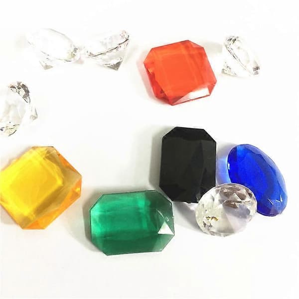 10 stk. Akryl Plast Rektangulær Oval Firkant Diamant Form Brikker Til Token Brætspil Tæller Tilbehør Rectangular Green