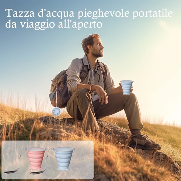 2 st hopfällbara muggar, hopfällbar mugg, silikon hopfällbar mugg, bärbar återanvändbar hopfällbar mugg, trail running hopfällbar mugg för camping vandring och resor