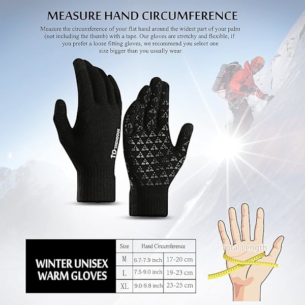 Herre Dame Vinterhansker Unisex Berøringsstoff Varmt Fôr