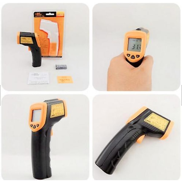 Smart Infraröd Termometer Pistoltyp Digital IR Lasertermometer med LCD-skärmsensor för Barns Kroppstemperatur