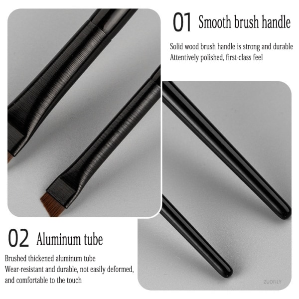 Øyenbryn og Eyeliner Brush Makeup Tools 2-Pack A101 A102 Set