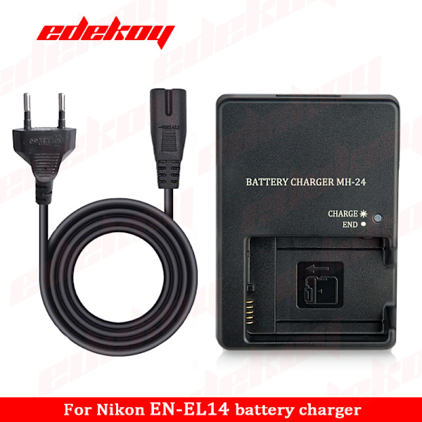 MH-24 Batterilader til Nikon EN-EL14 EL-EL14a Lithium Batteri D3100 D3200 Kamera