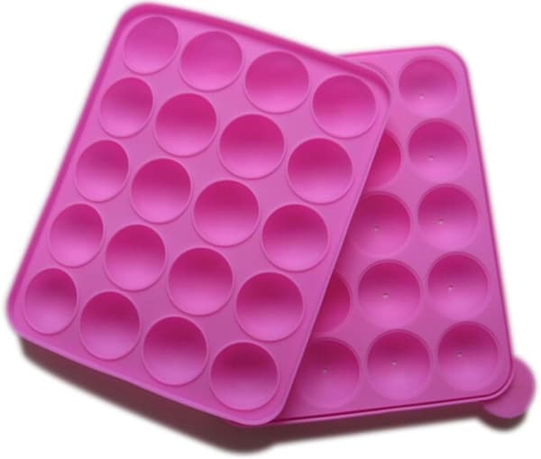 Silikonform for cake pops, 20 runde former