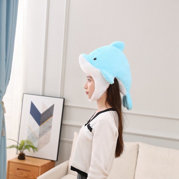 Cosplay Hodeplagg Ultra Myk Hold Varmen Foto Performance Rekvisitt Delfin Plysj Cosplay Lue for Fotostudio