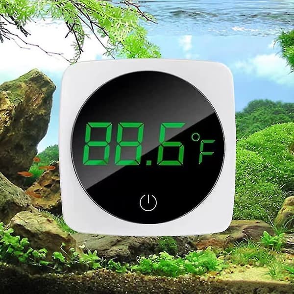 LED Akvarietermometer Fisketank Touchscreen Termometer Præcis Klæb-på Fisketank Temperatursensor