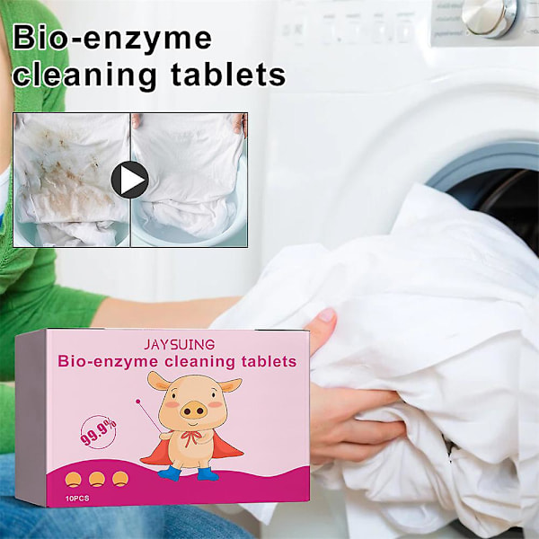 2 kpl Bio-entsyymi Puhdistustabletit Monitoiminen Bio-entsyymi Puhdistustabletit Pesukoneen Puhdistustabletit Kaikkiaan
