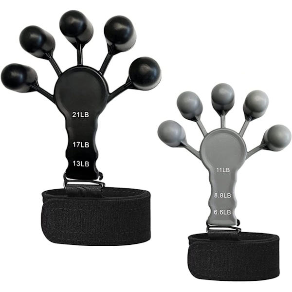 Finger Exerciser, Handstyrketräning, Set med 2 Silikonmotståndsband för Händer Nivå 6, Fingermuskelträning, Stresslindring, Bergsklättring.