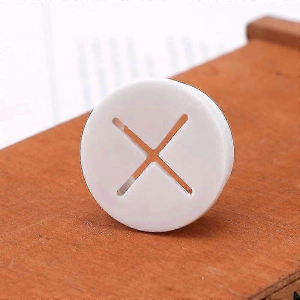 10 stk. Fleksible Silikon Bord Kabelgjennomføringer - Kabelhull Deksel White 20mm