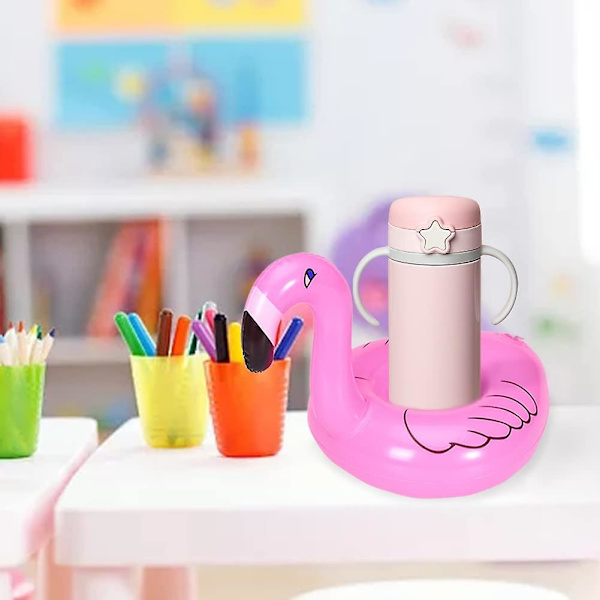 2 st flamingo mugghållare, uppblåsbar dryckeshållare