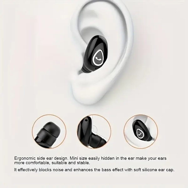 1kpl Langattomat Mini Näkymättömät In-ear Urheilukuulokkeet Mikillä Stereo Kuulokkeet