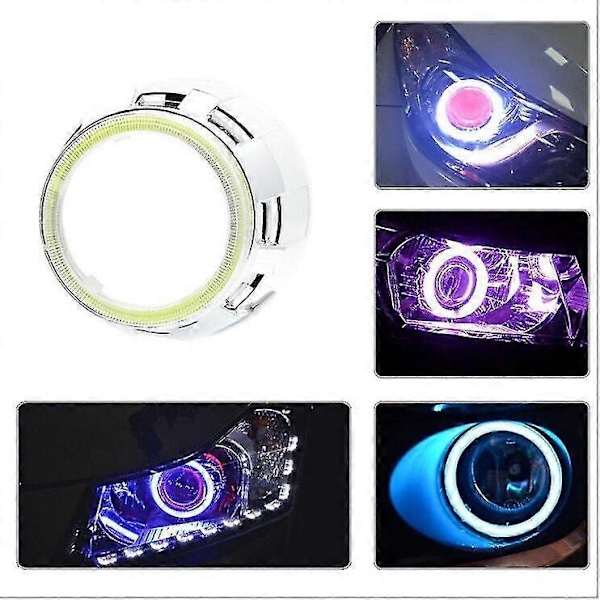 2x 60mm 70mm 80mm 90mm 100mm 110mm 120m Cob Enkelin Silmät Halo Rengas Auto Moottoripyörä 12v Sumuvalo Led Päivävalo Ajovalopolttimo Lamppu Ice blue100MM