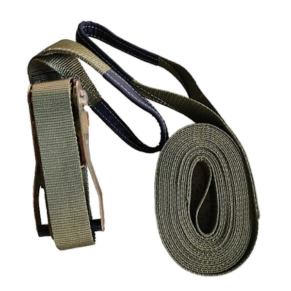 36FT Slackline-setti koukulla ja räikkäkiristimellä tasapainoharjoitteluun Army Green