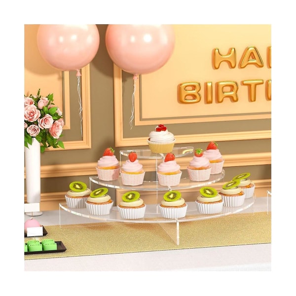 Akryl Display Stand, Klar Akryl Ben Half Moon Server Cupcake Dessert Stand Til Display Eller Coll Transparent