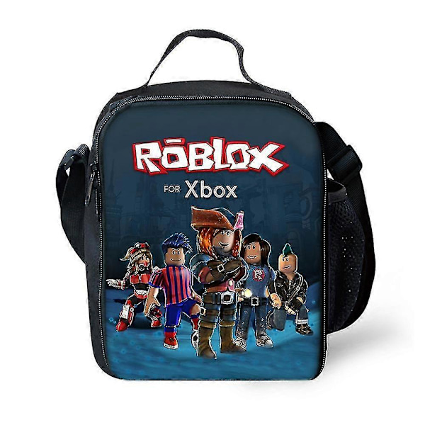 Roblox Isolert Matboksveske for Barn, Gutter og Jenter, Gjenbrukbar Matboks for Piknik og Skole, Ideell for Varme eller Kalde Snacks og Bento-bokser F