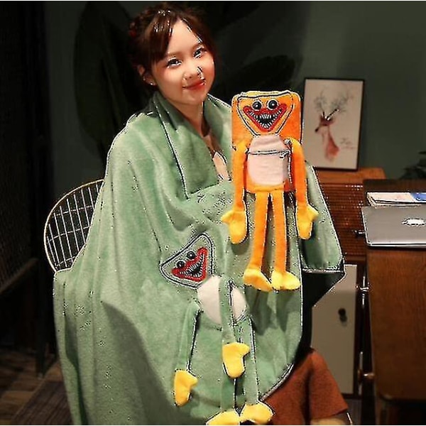 100cm*80cm Poppy Playtime Korvfilt Poppy Playtime Plush Blanket_b orange 160x100cm