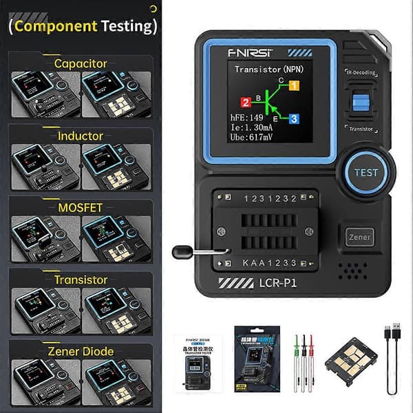 LCR-P1 Multifunksjon Transistor Kondensator Tester Diode Triode Kapasitans Resistans Måler Automatisk Kontroll Detektor