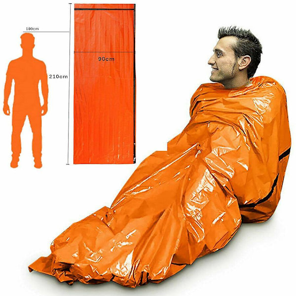 4 st Outdoor Emergency Warm Vattentät Sovsäck Camping Överlevnadspåse, Orange Första Hjälpen Sovsäck Katastrofhjälp Nödförvaringspåse