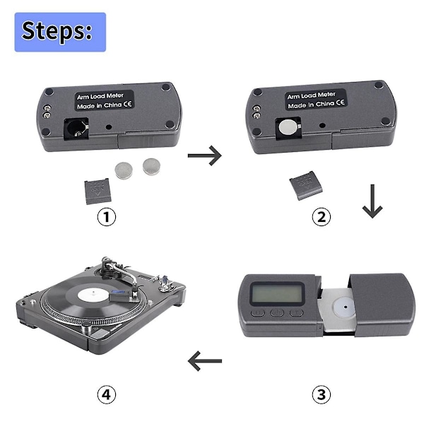 Mini Digital Turntable Stylus Force Gauge Høy presisjon 0.1G/5G LCD Bakgrunnsbelysning Blå for Lesearm