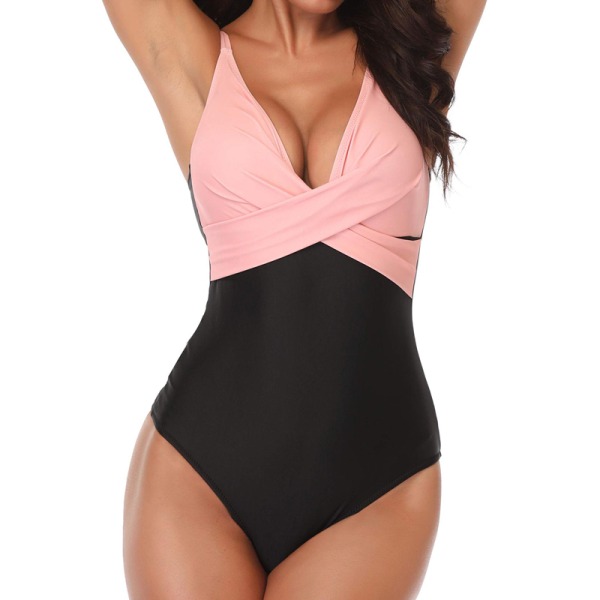 Bikini Push up Badedrakt Dame Badetøy Rosa & Svart L