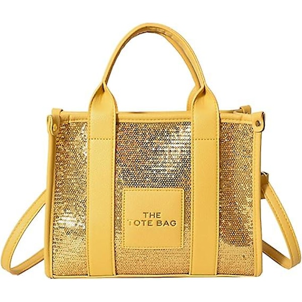Tote Taske til Kvinder, Skinnende Læder Tote Taske Trendy Top Håndtag Crossbody Håndtasker til Arbejde Rejse