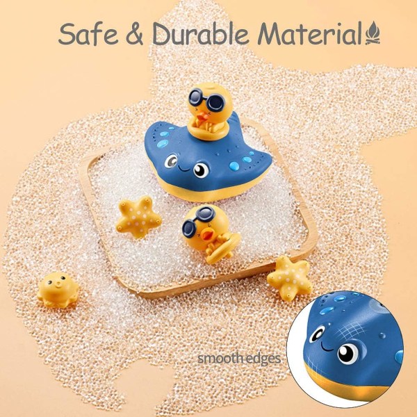 Baby Bath Toy for Toddler, Floating Water Spray Bath Sprinkler Toy, Blue Blue