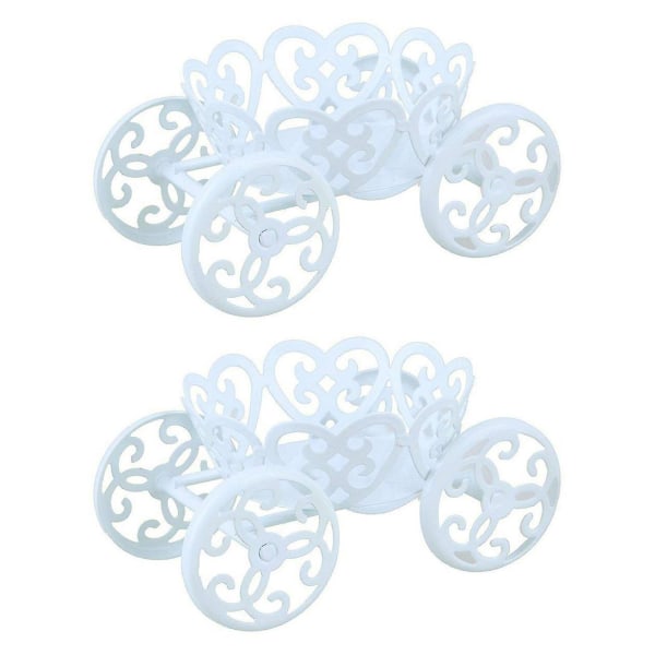 2-pack Single Princess Carriage Cupcake Stand Holder Display white