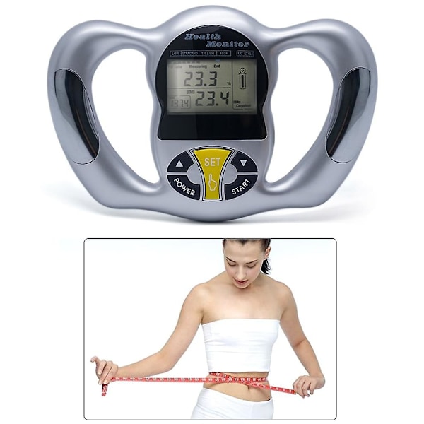 Kroppsfettmåler Håndholdt digital kroppsfettanalysator Helsemonitor for kroppsfettprosent, BMI, helse, fett
