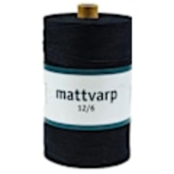 Extra Starkt Mattvarpgarn 12/6 Svart - 500g/Rulle - 100% Ekologiskt Bomullsmatvarpgarn Svart One Size
