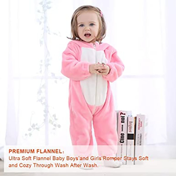 Unisex Baby Romper Winter and Autumn Flannel Jumpsuit Animal Cosplay Outfits Rabbit 100CM Rabbit