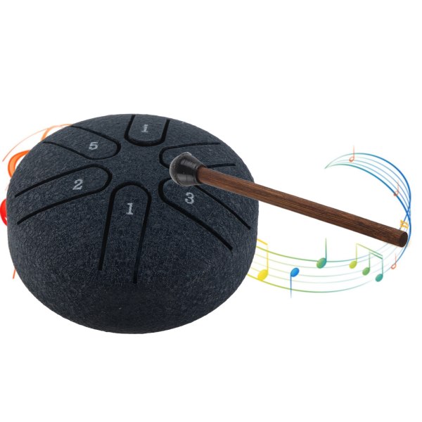 Handpan Drum Professional Mini 6 Note Bekymmersfri Tongue Drum Percussion Instrument med Drumstick Marinblå