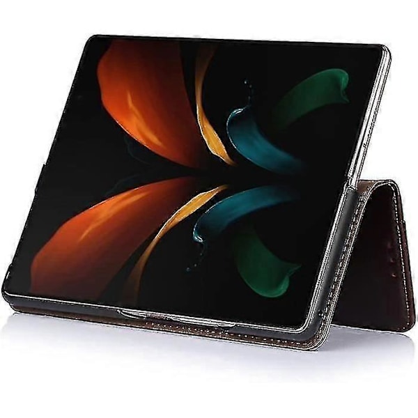Galaxy Z Fold 2 5g Kotelo Crazy Horse -kuvioidusta nahasta Taitettava Kosketus Samsung Galaxy Z Fold 2 5g Kahvi Y_Lahja G:lle